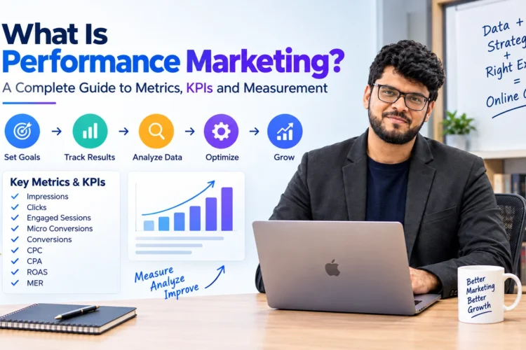 What is performance marketing guide showing key metrics and KPIs