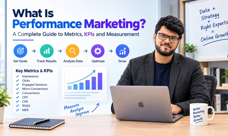 What is performance marketing guide showing key metrics and KPIs