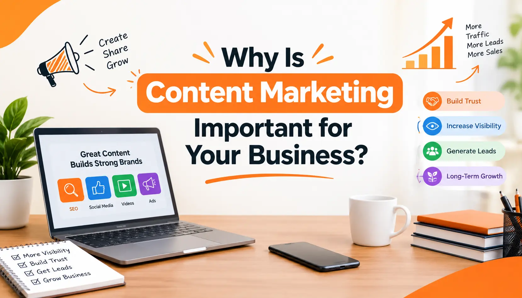 Why Is Content Marketing Important for Your Business? – building trust, increasing visibility, generating leads, and supporting long-term growth